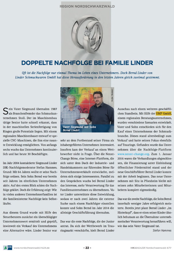 IHK Magazin Artikel Linder