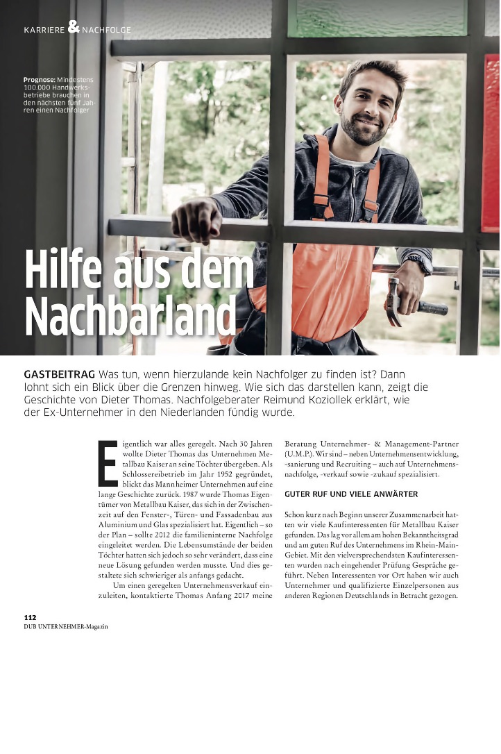 Presseartikel Gastbeitrag Nachfolge